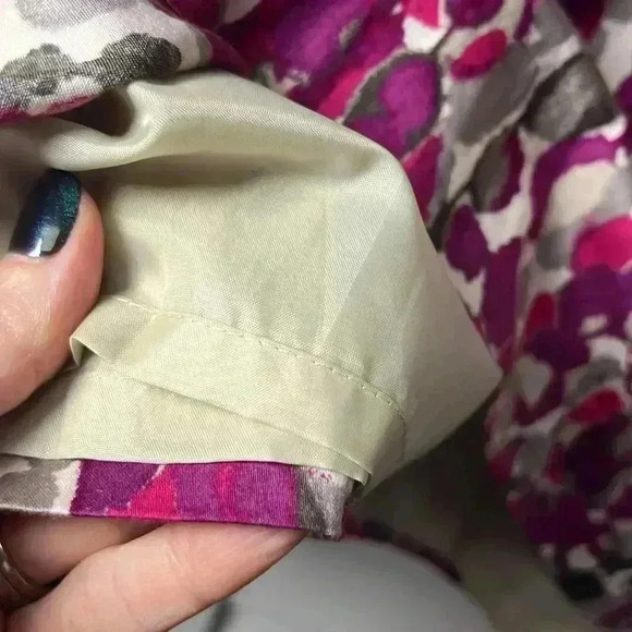 Ann Taylor Abstract Pleated Cotton A-Line Skirt Size 14 - Picture 7 of 9